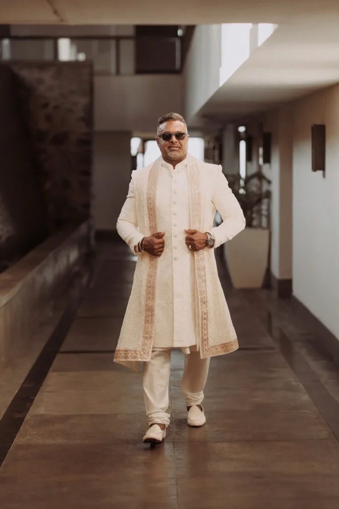 Groom's entry on leela kovalam at Kerala wedding