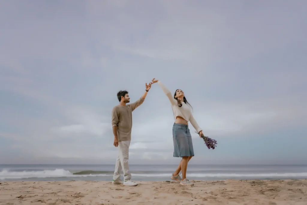 Romantic pre-wedding shoot at Varkala Beach