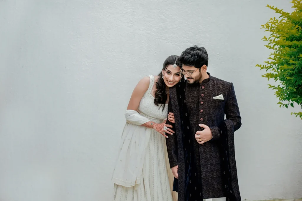 Bride and groom candid moment during Trivandrum wedding ceremony